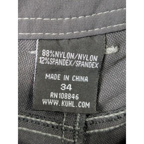 Kuhl Mens Renegade Shorts Mens 34x12 Stretch Nylon Hiking Charcoal Cargo - Picture 10 of 13